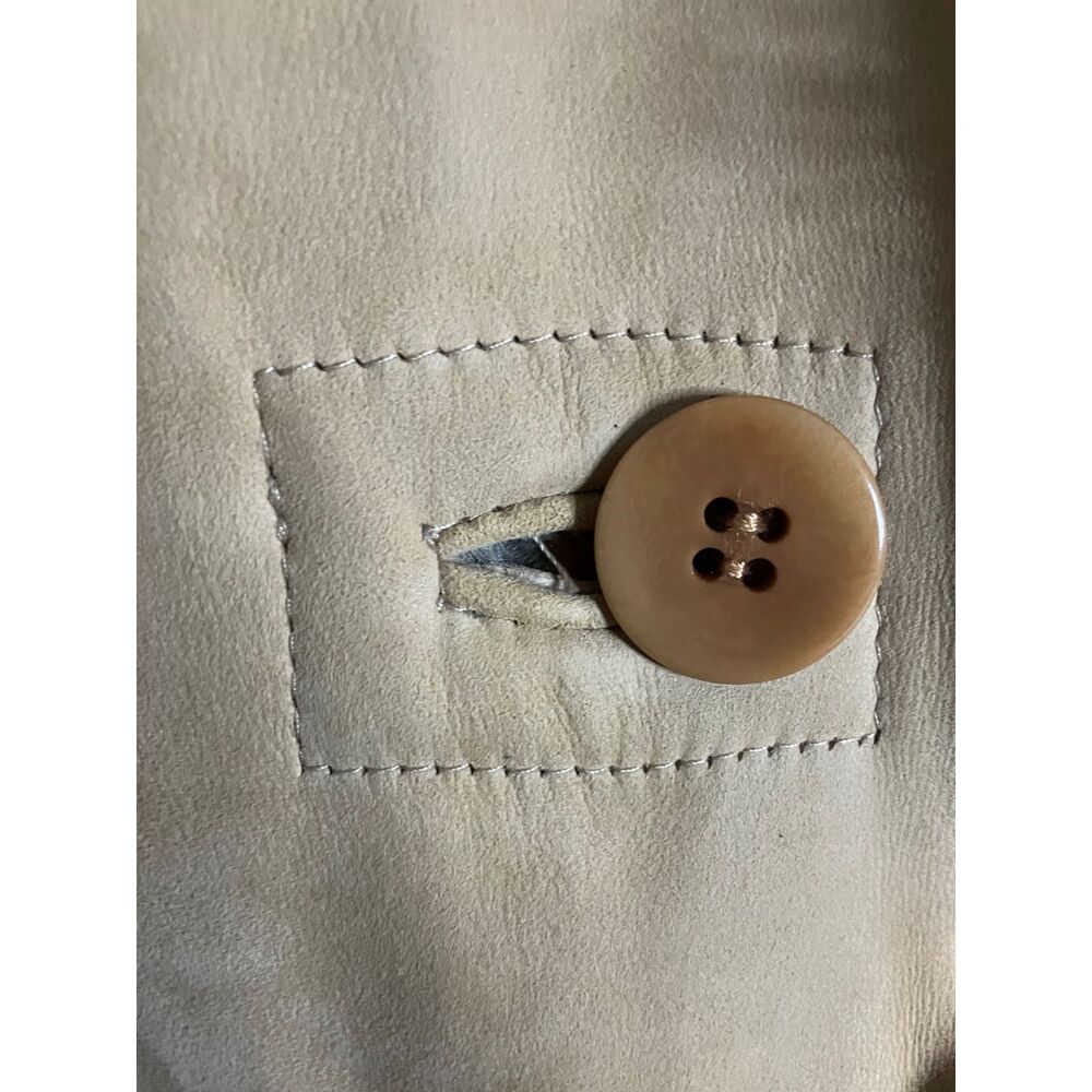 Sundance Suede Shearling Coat Beige Bohemian Button Front Size XL - Picture 9 of 14